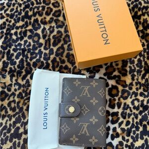 Brown monogram notebook with card and pen holder